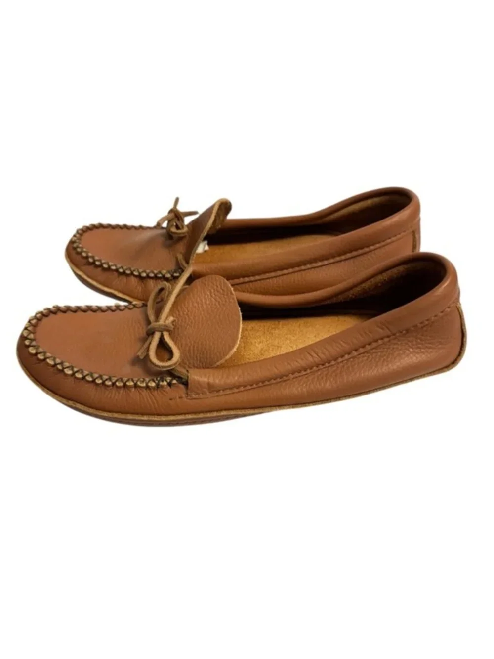 Genuine Leather House Moccasins Brown Slip On Padded Indoor Slippers Men's 13